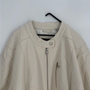 Levi's Faux Leather Motorcycle Racer Jacket In Oyster